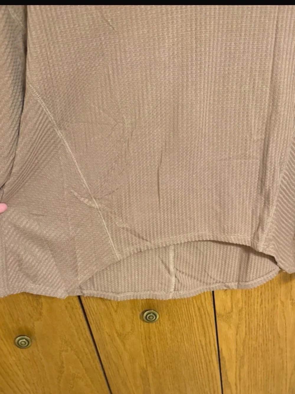 Waffle knit VNeck shirt